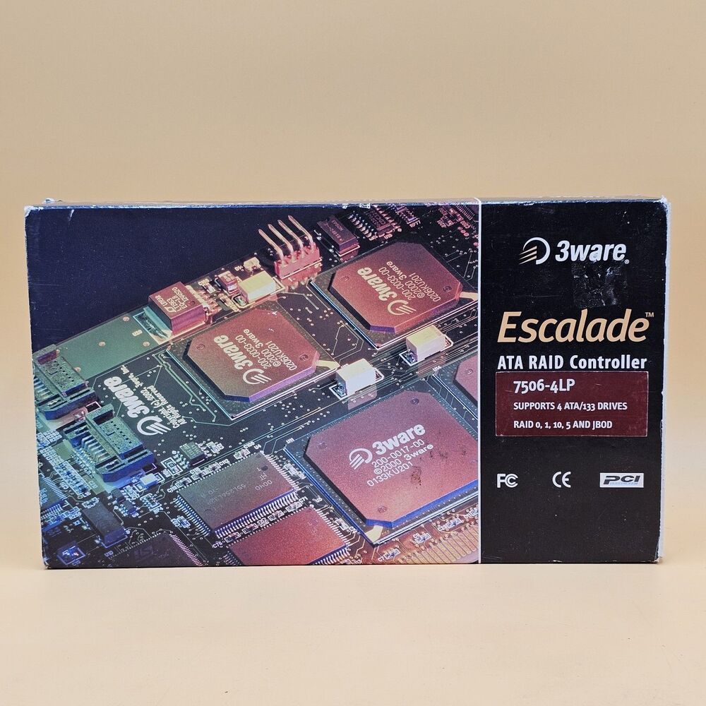3ware Escalade 7506-4LP ATA/133 PCI RAID Controller Card New Sealed Open Box